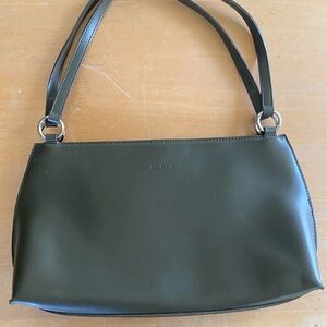 Furla Dark Green Leather Shoulder Bag